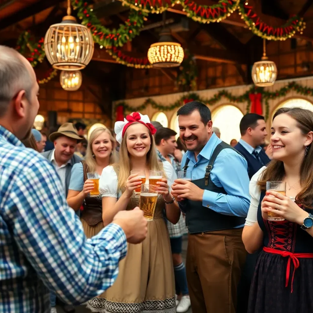 Guests enjoying Oktoberfest at Hofbräuhaus Las Vegas