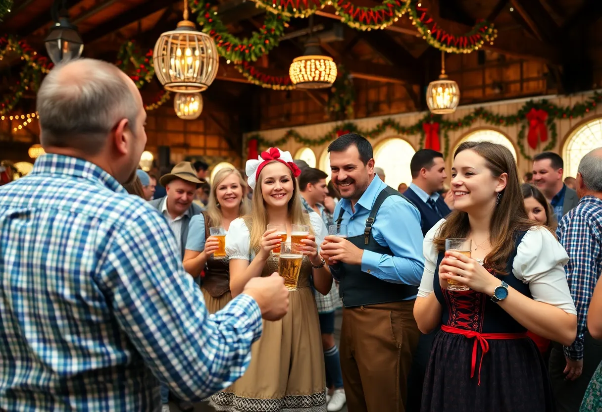 Guests enjoying Oktoberfest at Hofbräuhaus Las Vegas