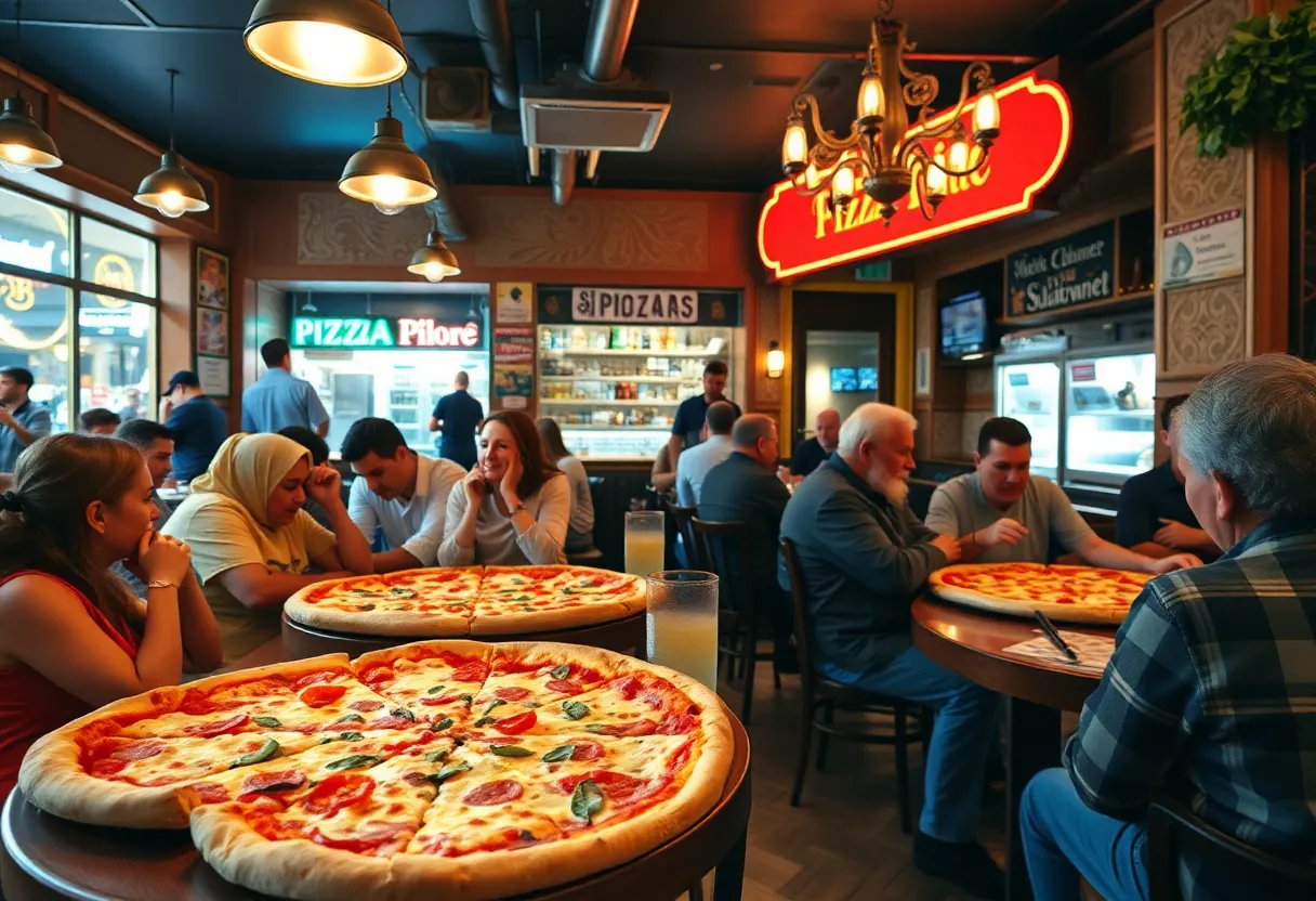 Customers dining at Prince St. Pizza in Las Vegas