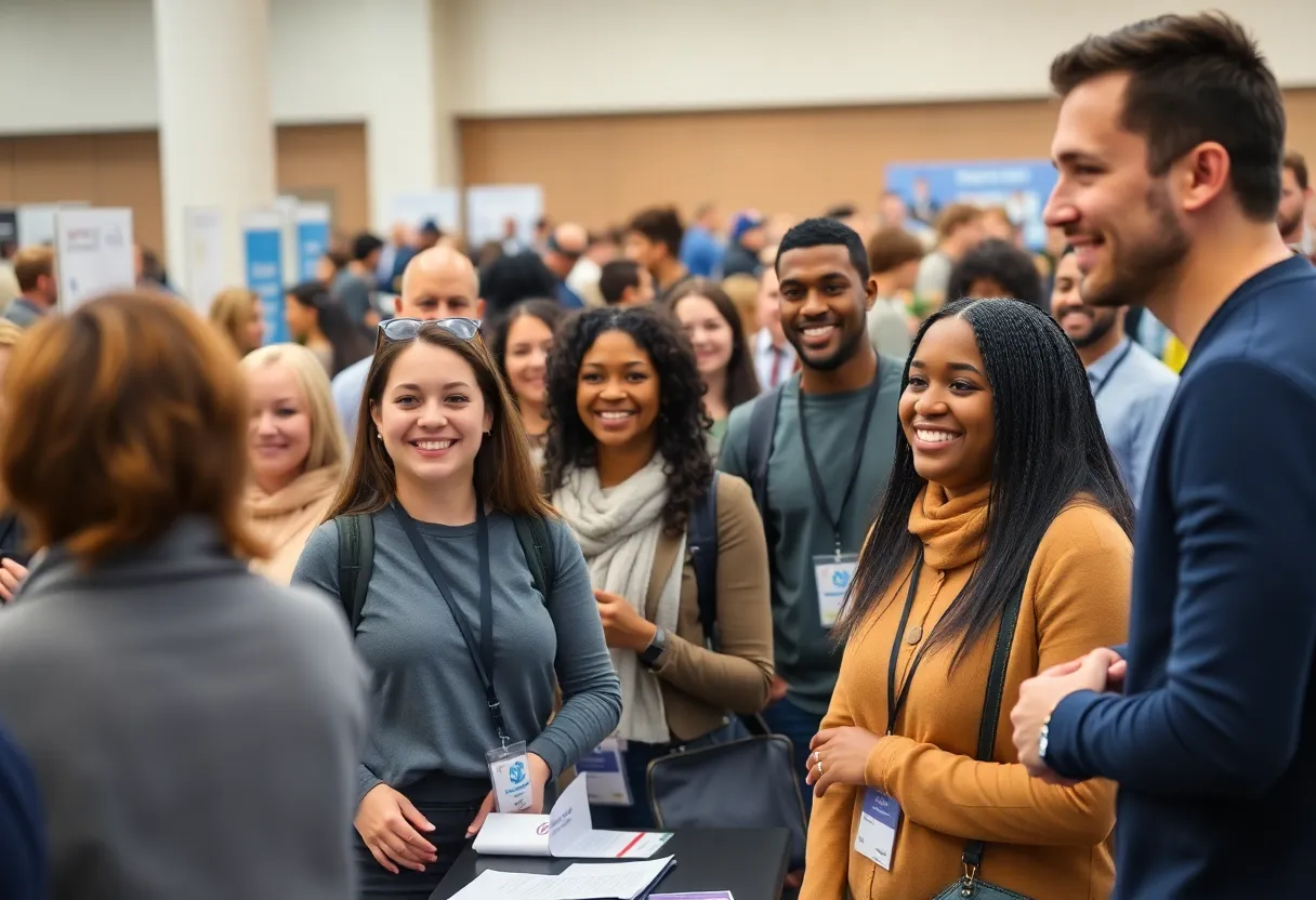 Attendees engaging with employers at the Recovery-Friendly Career Fair in Las Vegas