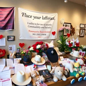Memorial items displayed in the 'Remembering 1 October' exhibit
