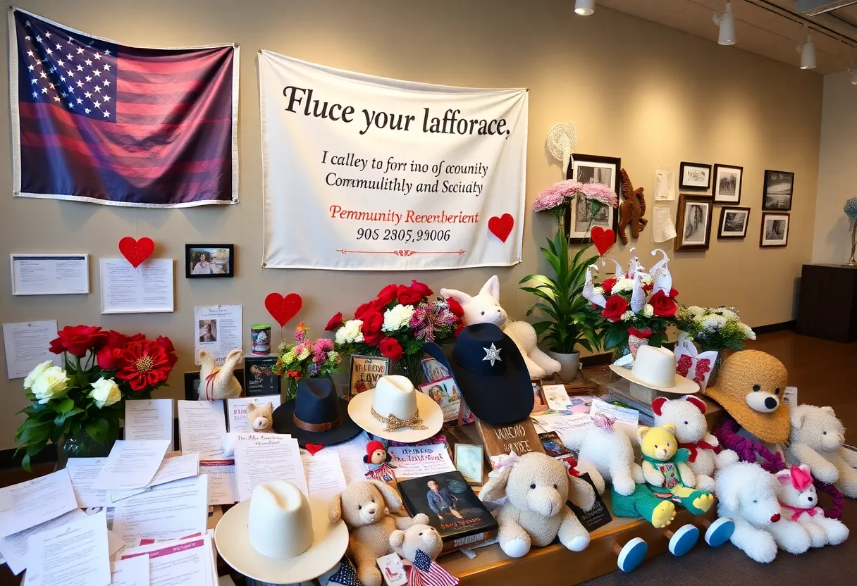 Memorial items displayed in the 'Remembering 1 October' exhibit