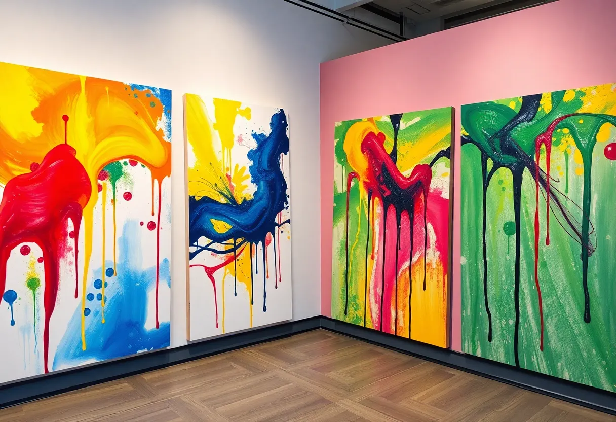 Artwork displayed at Ringo Starr's art exhibition