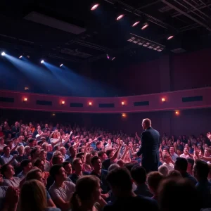 Comedian performing live on stage in Las Vegas