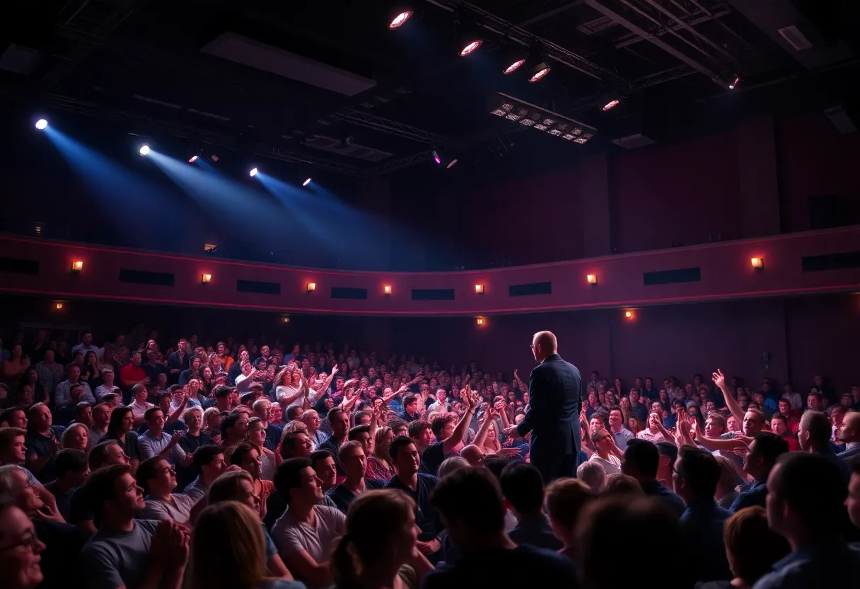 Comedian performing live on stage in Las Vegas