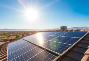 Rooftop solar panels installed on a home in Las Vegas