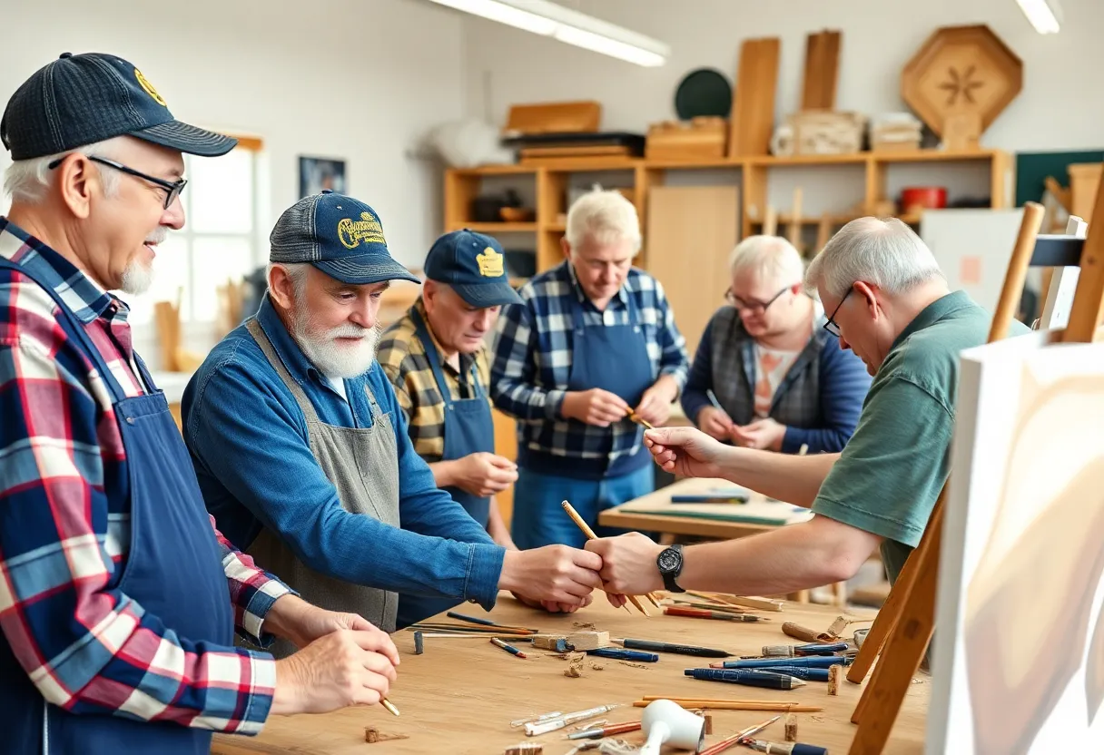 Veterans participating in creative workshops