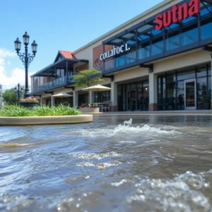 Water leaking near Sunset Office Plaza, Las Vegas.