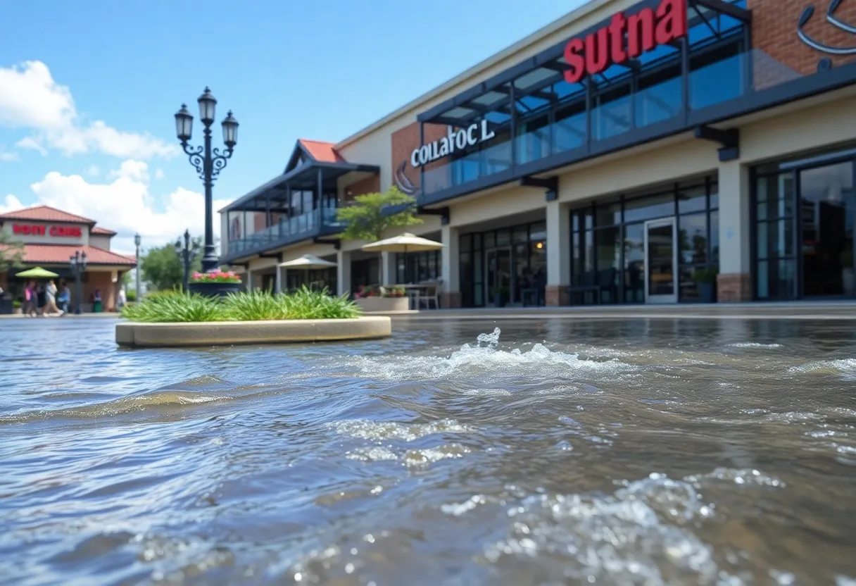 Water leaking near Sunset Office Plaza, Las Vegas.