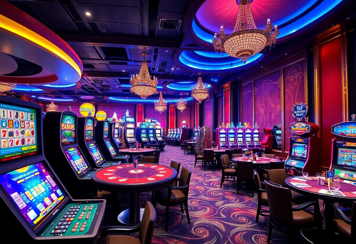 Inside view of Yaamava' Resort and Casino featuring gaming options and dining.