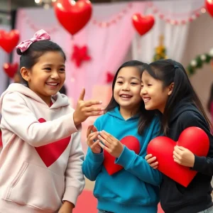 Actors promoting heart health awareness on set
