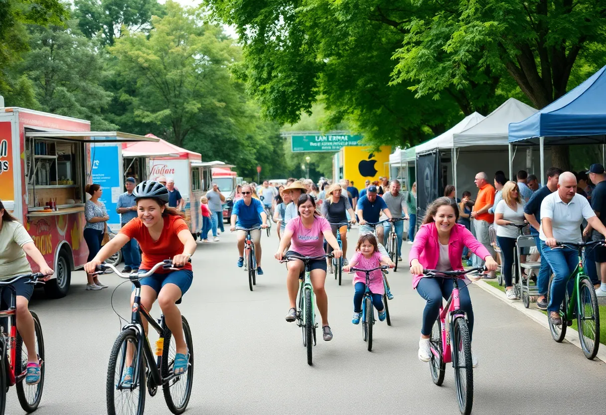 Families participating in Biketoberfest cycling event in North Las Vegas