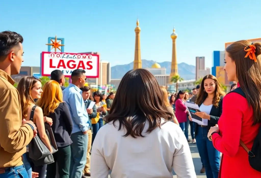 Diverse group of actors at a casting call in Las Vegas