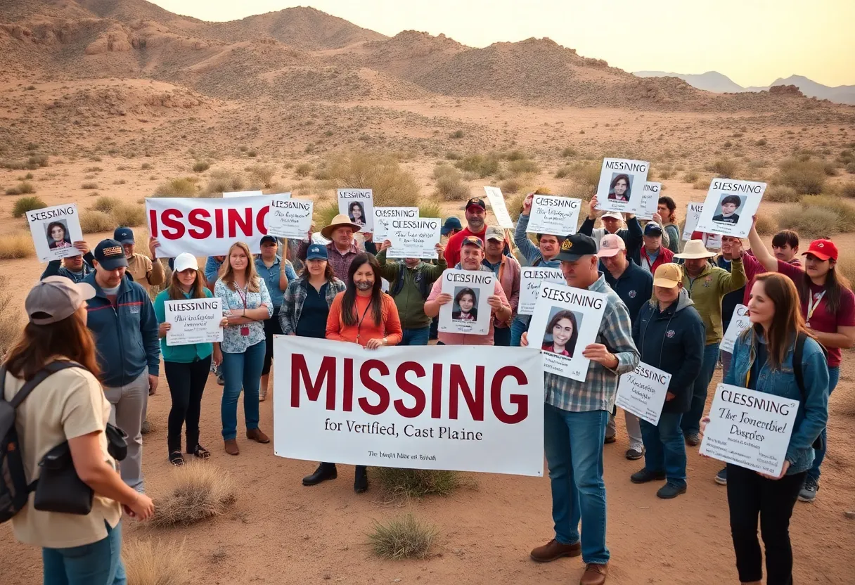 Volunteers searching for missing persons in the North Las Vegas desert