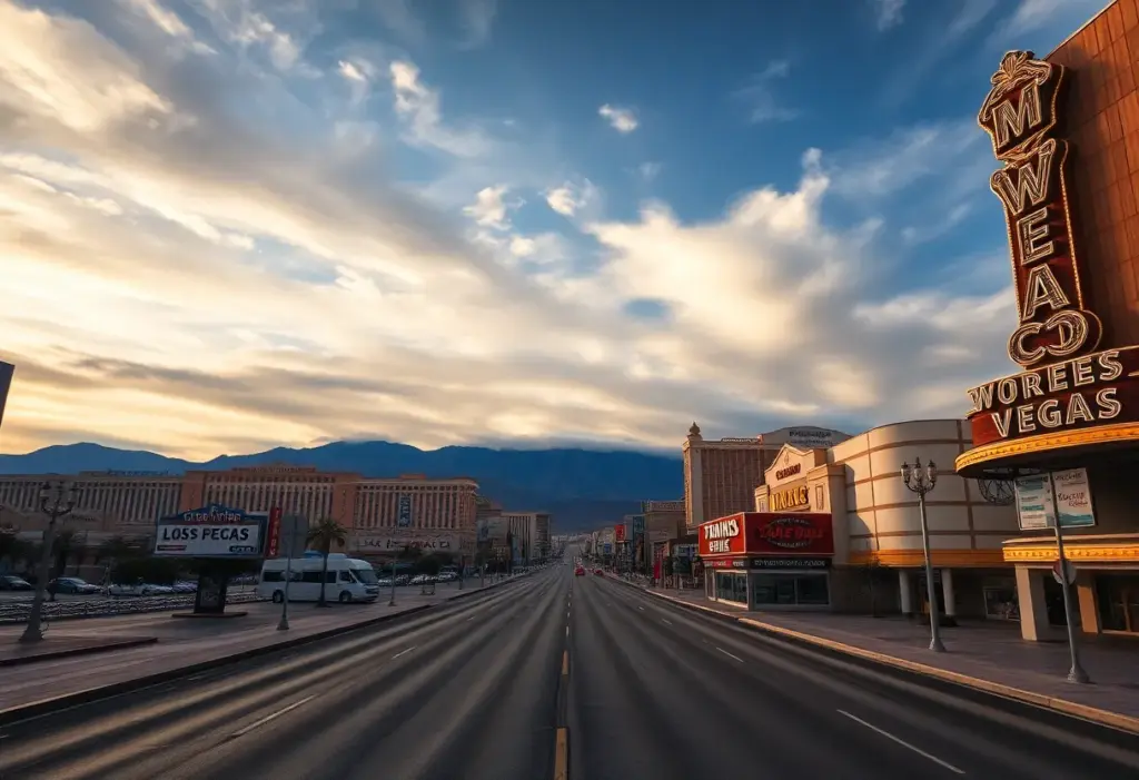 Deserted Las Vegas Strip during government shutdown