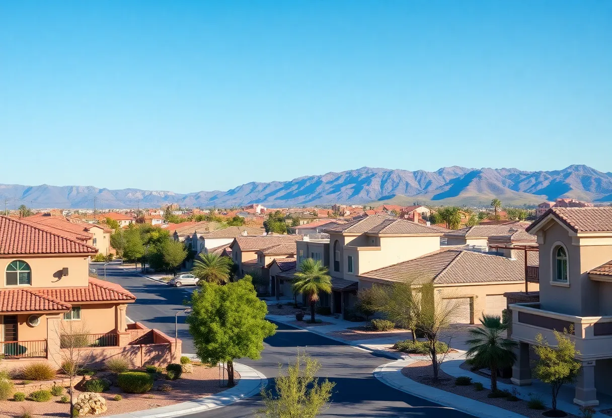 Suburban neighborhood in Henderson, Nevada