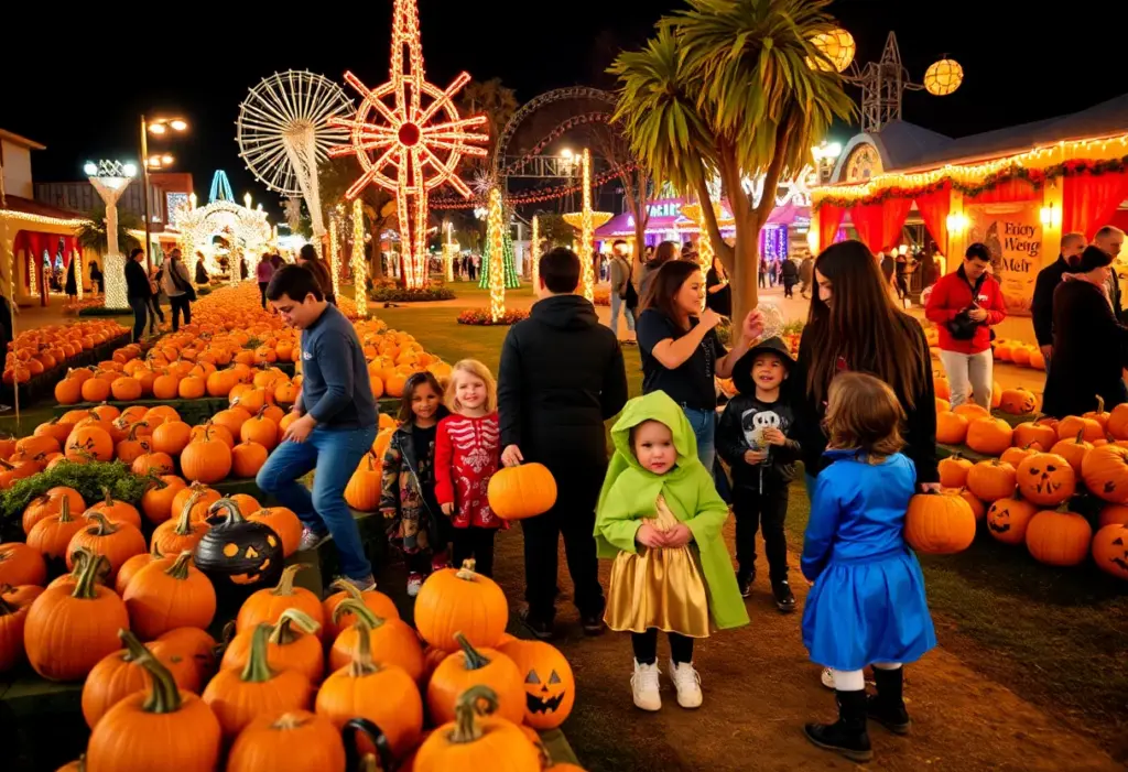 Families enjoying Halloween festivities in Las Vegas