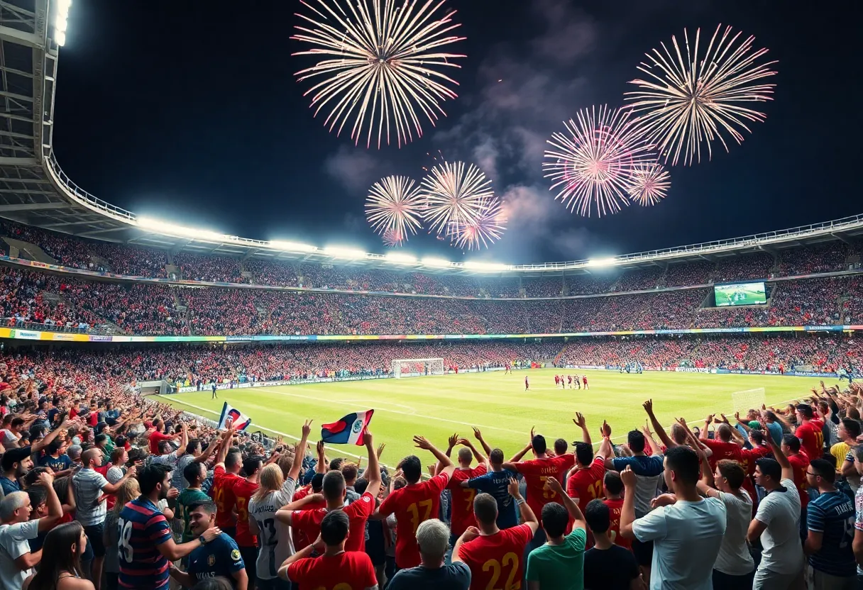 Fans celebrating at Las Vegas Lights FC final game event