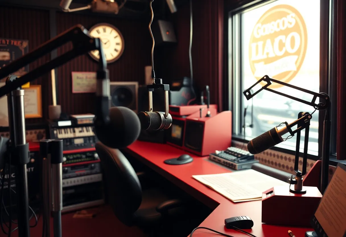 Interior of a Las Vegas radio studio representing the legacy of local broadcasting.