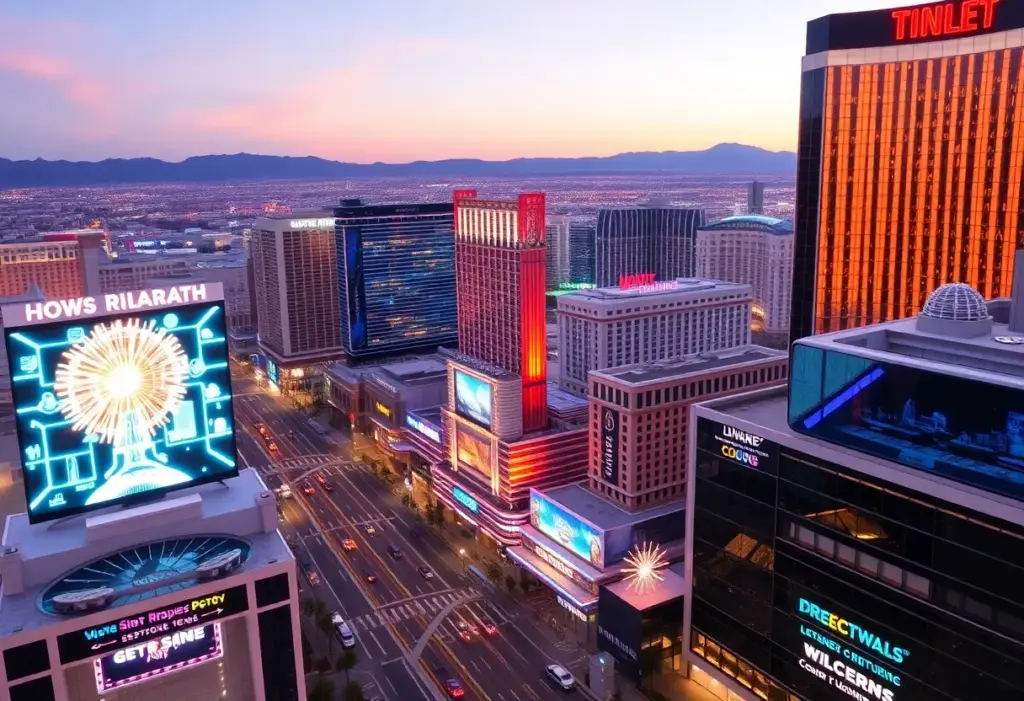 Cityscape of Las Vegas depicting its development as a technology hub