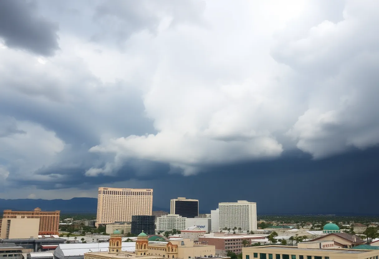 Dramatic clouds over Las Vegas signaling approaching storm