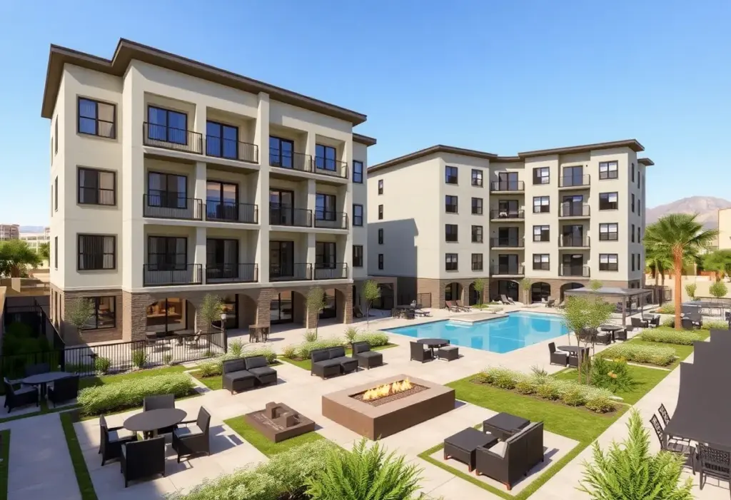 Rendering of a new luxury rental community in Las Vegas