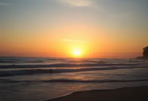 Sunset beach landscape representing a memorial