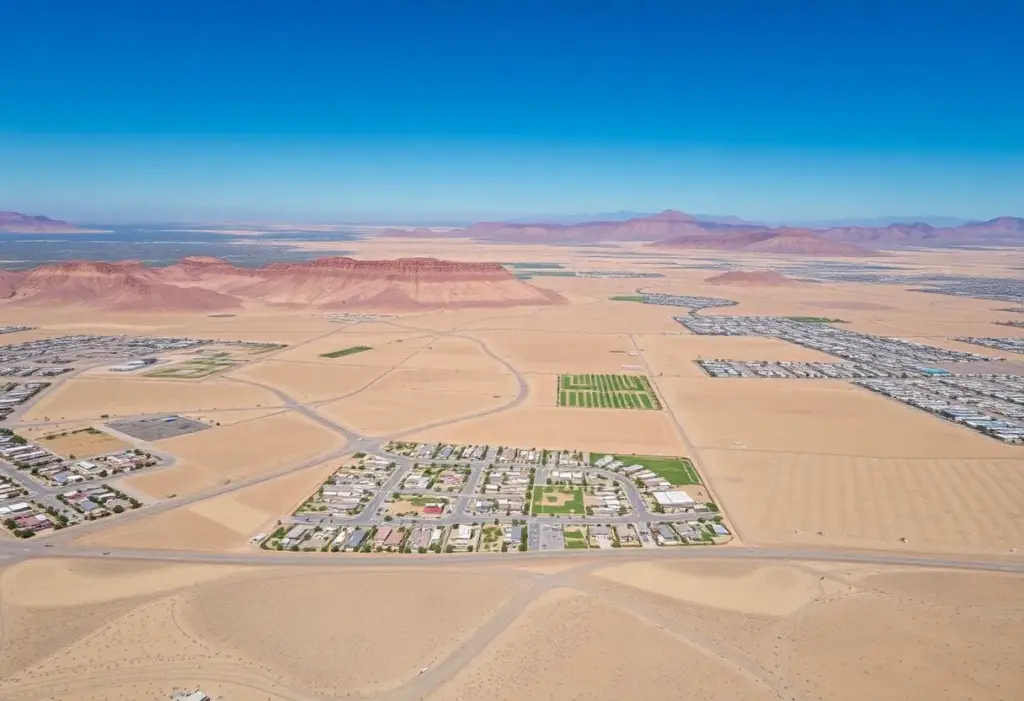 Aerial view of developed land parcels in Nevada.