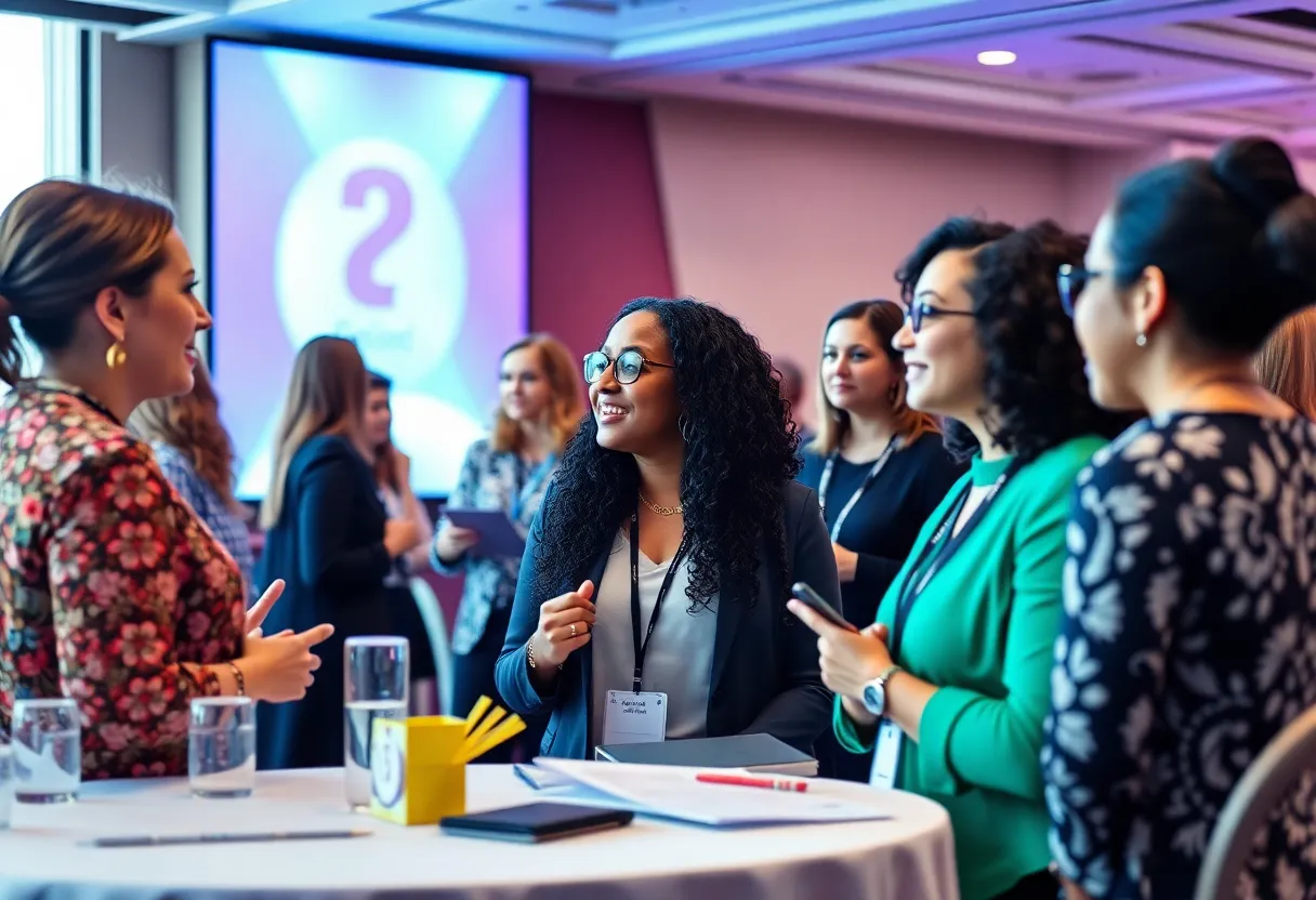 Attendees networking and engaging in discussions at the women empowerment conference